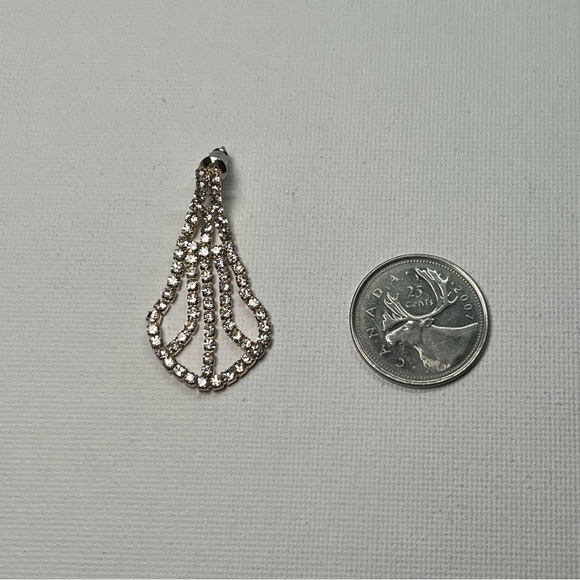 Vintage Gold Tone Tear Drop Shaped Dangle Stud Earrings - Picture 9 of 9